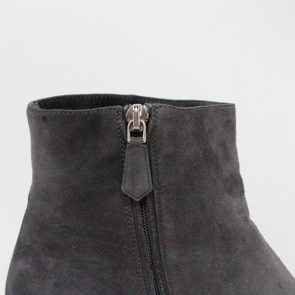 * ON SALE PRADA #36456 Grey Suede Heel Booties (US 8 EU 38) - Picture 5 of 9